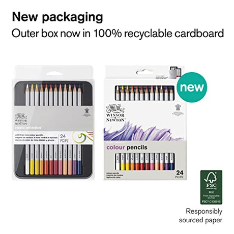 Winsor & Newton Studio Collection Artist Pencils, Color Pencils, Set of 24 Winsor & Newton