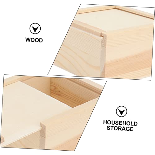 TEHAUX Jewelry Gift 2pcs Boxes Small Wooden Box Wooden Jewelry Box Wooden Gift Boxes Wood Decor Unfinished Shadow Box Gift Storage Box Creative TEHAUX