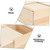 TEHAUX Jewelry Gift 2pcs Boxes Small Wooden Box Wooden Jewelry Box Wooden Gift Boxes Wood Decor Unfinished Shadow Box Gift Storage Box Creative TEHAUX