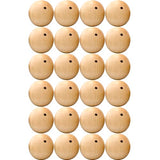 24 Unfinished Wooden Ovals with Holes, 1.7 Inch - Ideal for Wood Crafts, Wooden Beads, Wood Balls AEVVV