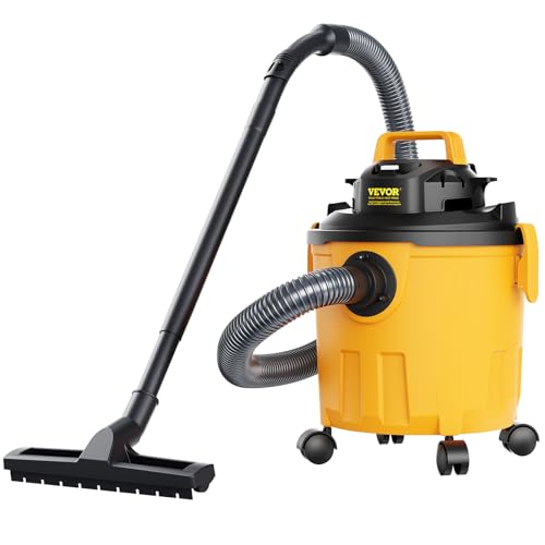 VEVOR Shop Vacuum Wet and Dry, 5 Gallon 6 Peak HP Wet/Dry Vac, Powerful Suction with Blower Function with Attachments 2-in-1 Crevice Nozzle, Small VEVOR