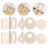EXCEART 180 Pcs DIY Earrings Unfinished Wooden Earrings Lip Gloss Kits Blank Wood Charms DIY Wooden Earrings Charms Natural Wood Pendants Jewelry EXCEART