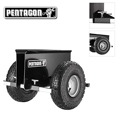 Drywall Cart - Lumber, Wood Paneling, and Plywood Carrier Holds up to 600lbs - Door Dolly with 10-inch Inflatable Wheels by Pentagon Tools (Black)