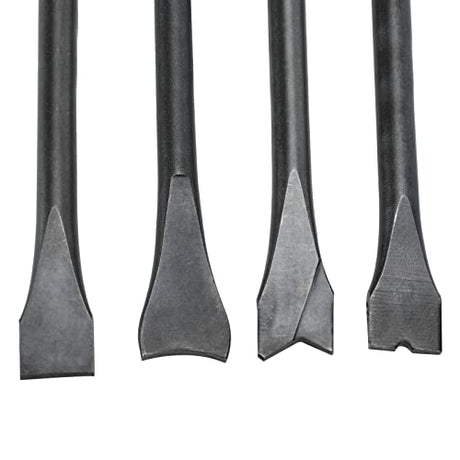 8pcs Smoothing Air Hammer Pneumatic Chisels Tools, 7pcs 0.401'' (10mm) Shank Heavy Duty Pneumatic Air Hammer Chisels High Carbon Steel Accessories YaeKoo