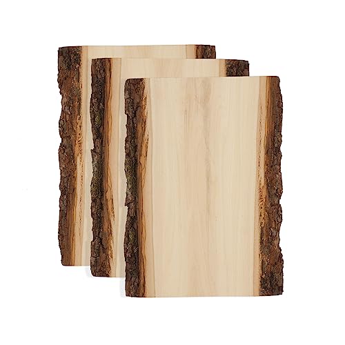 Walnut Hollow Rustic Basswood Plank, 7-12" Wide x 23" with Live Edge Wood (Pack of 3) - for Wood Burning, Home Décor, and Rustic Weddings - WoodArtSupply