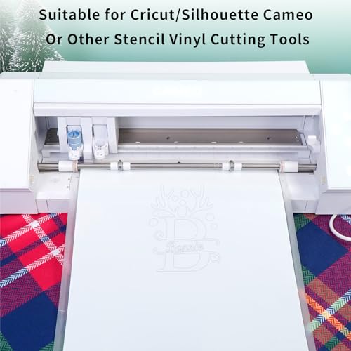 PYD Life 24 Pack Heat-Resistant Stencil Vinyl 12" x 12" White Masking Covering Film for Cricut Silhouette Cameo Machine,Stencil Vinyl for Sublimation - WoodArtSupply