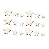 TEHAUX 300pcs Embellishments Star Wood Decor Unfinished Woods Slices Craft Decked Star Wood Ornaments Natural Unfinished Wood Slices Hanging TEHAUX