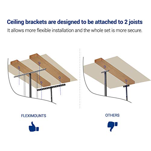 FLEXIMOUNTS 3x8 Overhead Garage Storage Rack,Adjustable Garage Storage Organization Systerm,Heavy Duty Metal Garage Ceiling Storage Racks,2 - WoodArtSupply