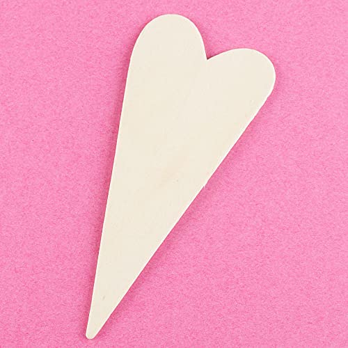 Factory Direct Craft Pack of 24 Unfinished Wooden Folk Heart Cutouts - Blank Wood Heart Shapes DIY Valentine's Day Sweetest Day Craft Projects Made Factory Direct Craft