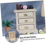 ibasenice 1pc Bedside Table Model Mini End Table Dollhouse Bedroom Unfinished Nightstand Dollhouse Dressing Table Miniature Furniture Wood Night ibasenice