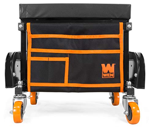 WEN GG1400 400-Pound Capacity Garage Glider Rolling Tool Chest Seat with Storage Pouch WEN