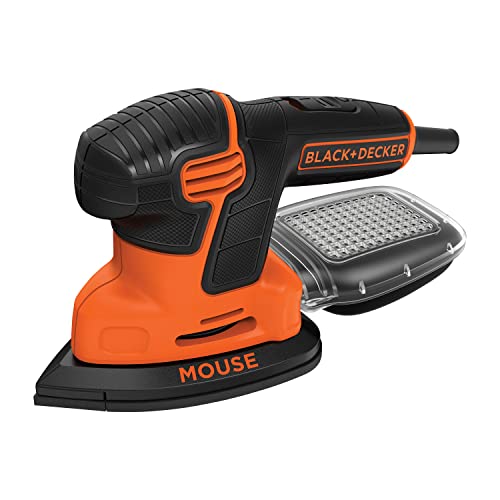 BLACK+DECKER Detail Sander, 1.2 Amp, 16,000 OPM, Compact Design, 3-Position Grip for Comfort, Includes Dust Collector, Corded (BDEMS600) BLACK+DECKER
