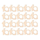 Qingmao 20 Pieces Rabbit Shape Wood Napkin Rings Easter Wooden Napkin Holders Rings Serviette Buckles for Easter Wedding Dining Table Decoration TANGDIAABBCC