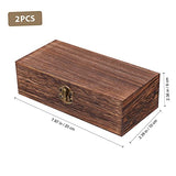 NOLITOY 2 Sets 2pcs Solid Wood Storage Box Antique Decor Small Containers Country Jewelry Wood Decor Unfinished Wood Jewelry Storage Case Retro Style NOLITOY