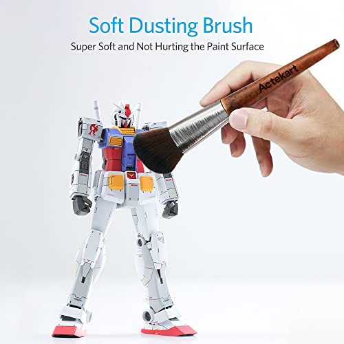 3PCS Model Cleaning Brush Kit (Premium Wooden Handle) Soft Figure Duster Brush, Professional Model Dusting Brush for Statues, Collectible Figurine, - WoodArtSupply