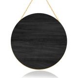 Black Blank Unfinished Wooden Circle Sign Round Hanging Decorative Wood Plaque Wooden Sign with Ropes for DIY Crafts, Door Hanger, Sign, Wood Buring, clothmile
