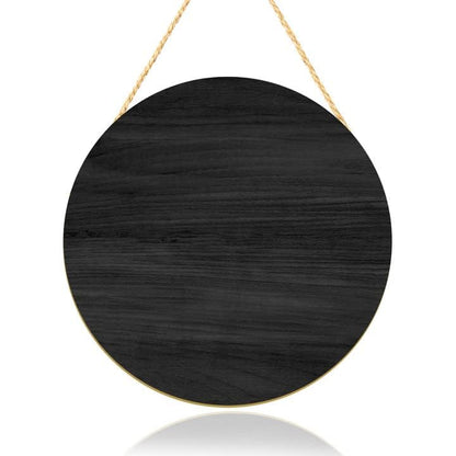 Black Blank Unfinished Wooden Circle Sign Round Hanging Decorative Wood Plaque Wooden Sign with Ropes for DIY Crafts, Door Hanger, Sign, Wood Buring, - WoodArtSupply