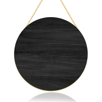 Black Blank Unfinished Wooden Circle Sign Round Hanging Decorative Wood Plaque Wooden Sign with Ropes for DIY Crafts, Door Hanger, Sign, Wood Buring,