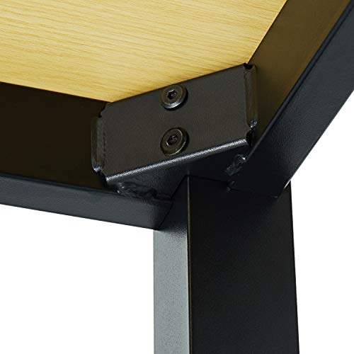 Decoholic Modern Computer Desk 63” Large Workstation Office Desk Computer Table Study Writing Desk for Office Home, with Leg Bars,Industrial Decoholic