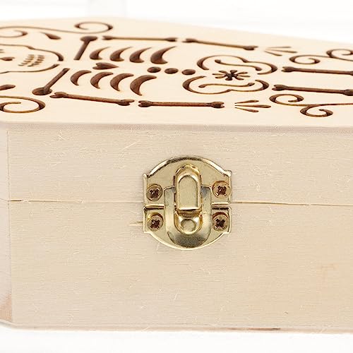 Yardwe Unfinished Wood Coffin Unfinished Wood Funeral Coffins Wooden Keepsake Urn Box Pet Cremation Urns Handcarved Decorative Memorial Urn for Yardwe