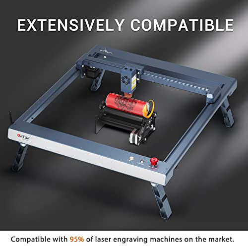 ORTUR Laser Rotary Roller, 360° Laser Engraver Y-axis Rotary Module for Engraving Cylindrical Objects Cans, 7 Adjustment Diameters, Min to 8mm, Ortur