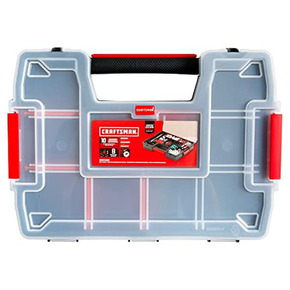 CRAFTSMAN Storage Organizer, Small Parts Organizer, 3-Packs with 10-Compartments, Lid Includes Secure Latch (CMST60964M)