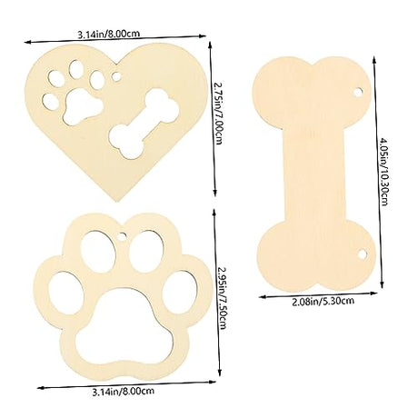 ABOOFAN 1 Set DIY Creative Wood Chips Gift Label Gift Decorative Label Unfinished Wooden Plain Wood Cutouts Blank Wooden Plaque Wooden Gift Ornaments ABOOFAN