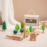 Youuys Wooden Craft Forest Trees Toys, 8 Pcs Finished Scene Mini Tree Kit Craft Set - Cake Topper - for Early Educational Preschool Classroom Project Youuys