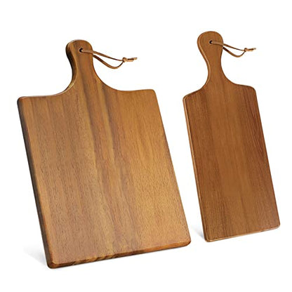 AIDEA Wood Cutting Board with Handle, Cheese Board Chartuterie Board，for Cutting and Serving 17"X11"bundle with 17"X6"(2 Pack) - WoodArtSupply