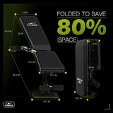 FLYBIRD Weight Bench, Adjustable Strength Training Bench for Full Body Workout with Fast Folding-New Version FLYBIRD