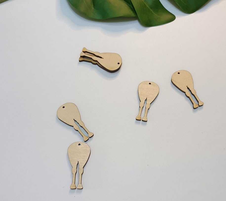 20PCS Horse Ornament Wood Blank,Horse Tail Butt Ornament (Without Tail, 5'') Yuxuanish
