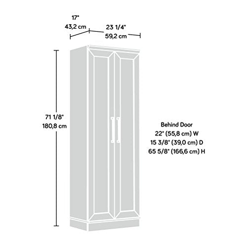 Sauder HomePlus Storage Pantry cabinets, L: 23.31" x W: 17.01" x H: 70.91", Soft White finish Sauder