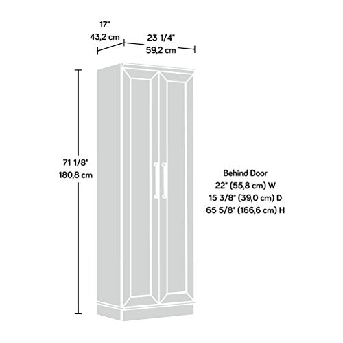 Sauder HomePlus Storage Pantry cabinets, L: 23.31" x W: 17.01" x H: 70.91", Soft White finish