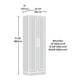 Sauder HomePlus Storage Pantry cabinets, L: 23.31" x W: 17.01" x H: 70.91", Soft White finish Sauder