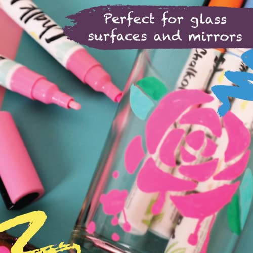 Chalkola 1 Extra Fine Tip Liquid Chalk Markers For Chalkboard (20 Vintage  Colors) - Dry Erase Marker Pens For Blackboard, Windows, Chalkboa