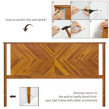 Bme Vivian Rustic Golden Brown Solid Acacia Wood Headboard - King Size, Scandinavian Style Bme