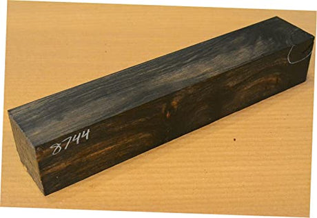 Ebony, Gabon Turning Stock 11-7/8 X 2-1/8+ X 2-1/8+ Square Blank Wood 8744 Suitable Wood Pieces for Wood Crafts and Projects Generic