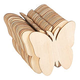 20 Pcs Butterfly Shaped Unfinished Wood Slices Wooden Embellishments for DIY Craft Projects Teensery