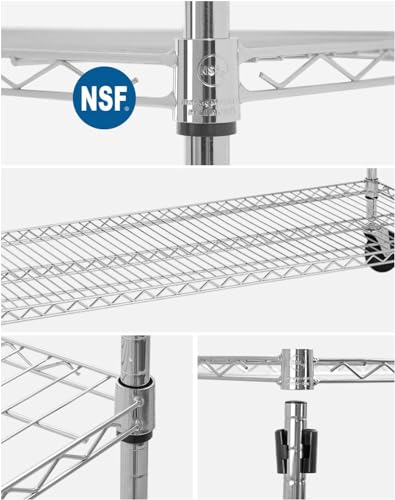 BestMassage Wire Shelving Unit Heavy Duty Garage Storage Shelves Large Metal Shelf Organizer 6-Tier Height Adjustable Commercial Grade Utility Steel BestMassage