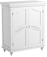 Teamson Home Versailles Wooden Freestanding Floor Storage Cabinet with 2 Adjustable Interior Shelves 3 Storage Spaces and 2 Floral Scroll Doors, Teamson Home