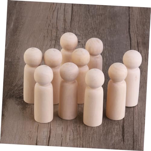 EXCEART 20 Pcs Wooden Peg Doll Peg People Kit Unfinished Wooden Figurines Wooden Peg Figures Wood Doll Figures Peg Dolls DIY Blank Peg People Blank - WoodArtSupply