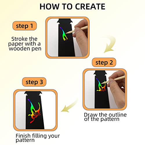 Scratch Paper Art Set for Kids 36PCS Scratch Paper Bookmarks Magic Scratch Bookmarks for Crafts Gift Christmas Supplies Rainbow Scratch Diy Craft Kit yuntop