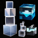 RESINWORLD 12 inches XL Large Checkers Chess Board Mold + Set of 4", 3", 2", 1.5", 1", 0.5" Clear Silicone Cube Molds, Large Deep Square Epoxy Resin ResinWorld