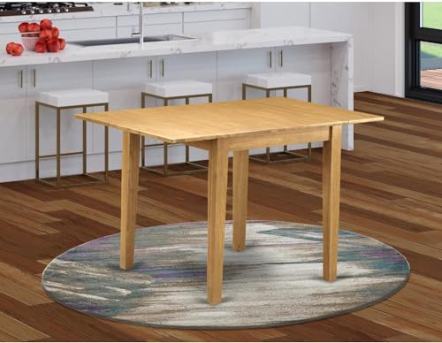 East West Furniture Norden Dining Rectangle Wooden Table Top with Dropleaf & Stylish Legs, 30x48 Inch, NDT-OAK-T