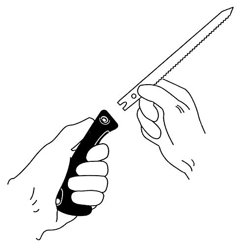 KAKURI Jab Saw with Sheath 5-1/4" for Cutting Drywall, Plaster, Wallboard, Wood, Japanese Pull Saw Hand Keyhole Saw Tool, Black, Made in JAPAN KAKURI