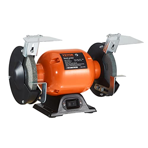 VEVOR 6 Inch Bench Grinder with 2.1A Brushless Motor Single Speed Table Grinder  Knife Sharpener