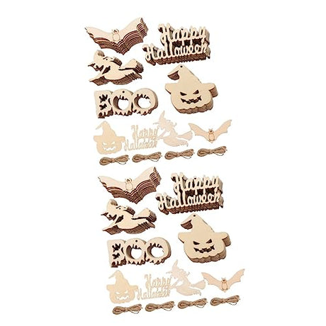 EXCEART 100 Pcs Halloween Wood Chips Unfinished Wood Slices Halloween Wood Cutouts Home Accessories Wooden Gift Tags Pumpkin Wood Cutouts Halloween EXCEART