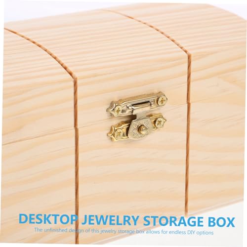 Holibanna Box plain wooden boxes Souvenir wooden wood boxes decorative lock gift box buckle jewelry boxes gift unfinished craft boxes ornaments Holibanna