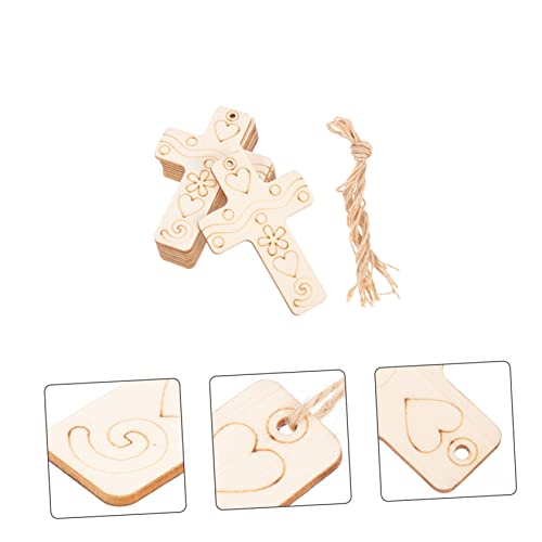 Zerodeko 50 Sets Blank Cross Wood Piece Home Decoration Wood Crafts for Kids Cross Decorations Unfinished Wood Cross Blank DIY Chips DIY Graffiti Zerodeko