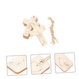 Zerodeko 50 Sets Blank Cross Wood Piece Home Decoration Wood Crafts for Kids Cross Decorations Unfinished Wood Cross Blank DIY Chips DIY Graffiti Zerodeko